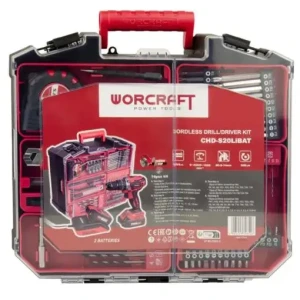 طقم مفك براغي Pack Visseuse Et Perceuse A Batterie 20V 2.0Ah Avec Diver Outils WORCRAFT