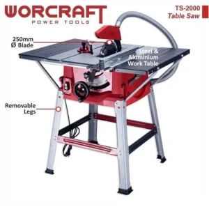 منشار طاولة للخشب 2000 وات 255 مم مع مكنسة كهربائية Scie À Table Pour Bois 2000W 255mm Avec Aspirateur WORCRAFT